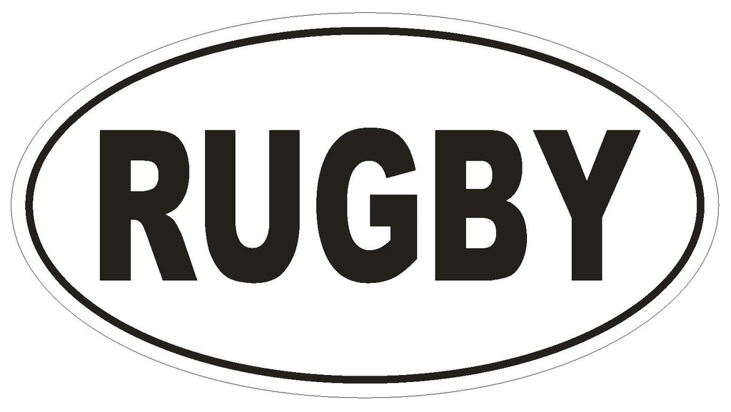 RUGBY Oval Bumper Sticker or Helmet Sticker D527 Laptop Cell Phone Euro Oval - Winter Park Products