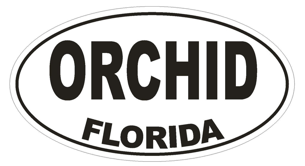 Orchid Florida Oval Bumper Sticker or Helmet Sticker D1302 Euro Oval - Winter Park Products