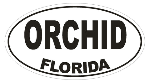 Orchid Florida Oval Bumper Sticker or Helmet Sticker D1302 Euro Oval - Winter Park Products