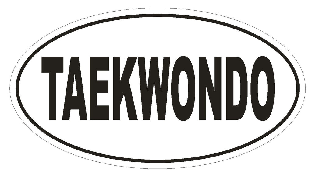 TAEKWONDO Oval Bumper Sticker or Helmet Sticker D1921 Euro Oval - Winter Park Products