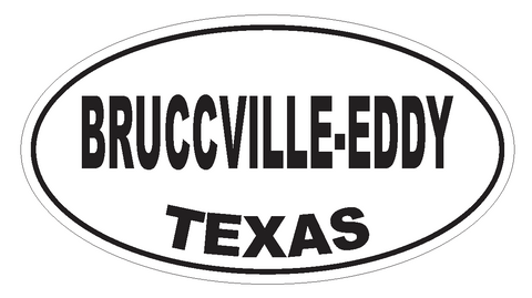 Bruccville-Eddy Texas Oval Bumper Sticker or Helmet Sticker D3166 Euro Oval - Winter Park Products