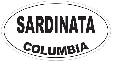 Sardinata Columbia Oval Bumper Sticker or Helmet Sticker D4628