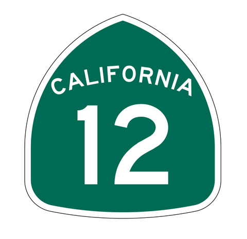 California State Route 12 Sticker Decal R1123 Highway Sign - Winter Park Products