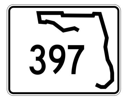 Florida State Road 397 Sticker Decal R1556 Highway Sign - Winter Park Products