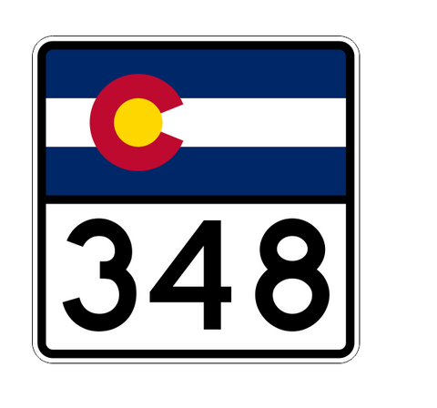 Colorado State Highway 348 Sticker Decal R2245 Highway Sign - Winter Park Products