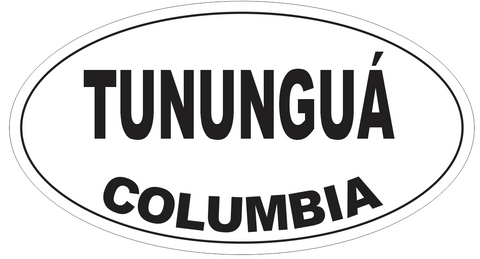 Tunungua Columbia Oval Bumper Sticker or Helmet Sticker D4794