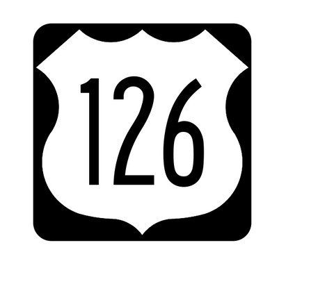 US Route 126 Sticker R1963 Highway Sign Road Sign - Winter Park Products