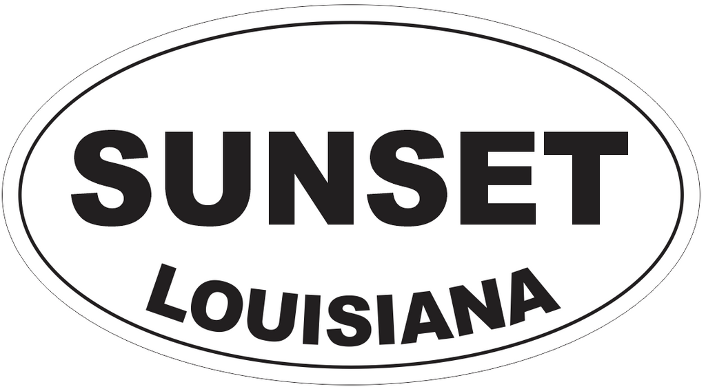 Sunset Louisiana Oval Bumper Sticker or Helmet Sticker D4020