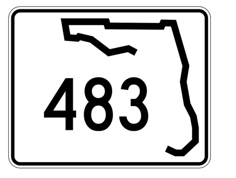 Florida State Road 483 Sticker Decal R1585 Highway Sign - Winter Park Products