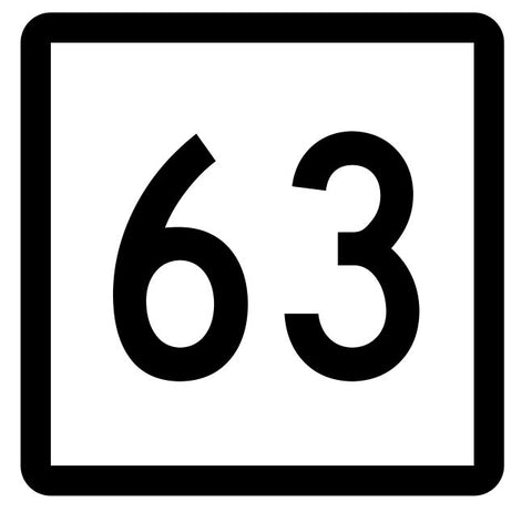 Connecticut State Highway 63 Sticker Decal R5093 Highway Route Sign
