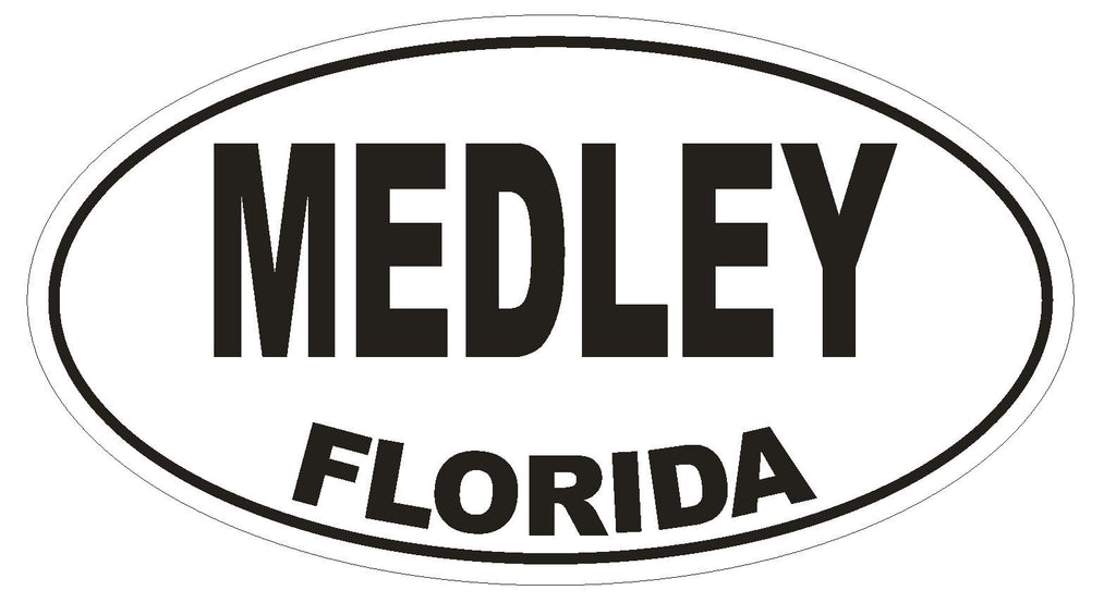 Medley Florida Oval Bumper Sticker or Helmet Sticker D1566 Euro Oval - Winter Park Products