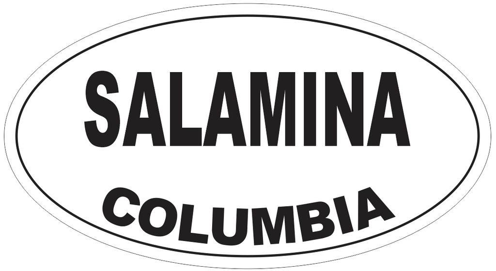 Salamina Columbia Oval Bumper Sticker or Helmet Sticker D4563