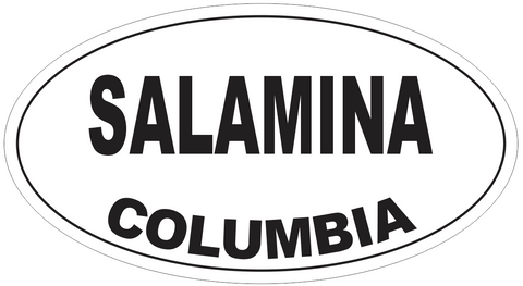 Salamina Columbia Oval Bumper Sticker or Helmet Sticker D4563