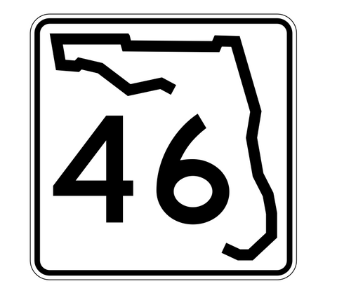 Florida State Road 46 Sticker Decal R1380 Highway Sign - Winter Park Products