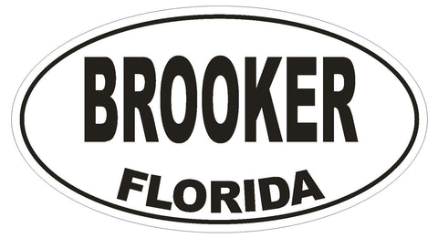 Brooker Florida Oval Bumper Sticker or Helmet Sticker D1460 Euro Oval - Winter Park Products