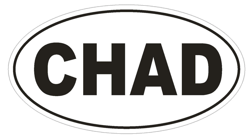 CHAD Oval Bumper Sticker or Helmet Sticker D2137 Country Euro oval - Winter Park Products