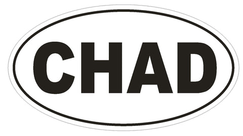 CHAD Oval Bumper Sticker or Helmet Sticker D2137 Country Euro oval - Winter Park Products