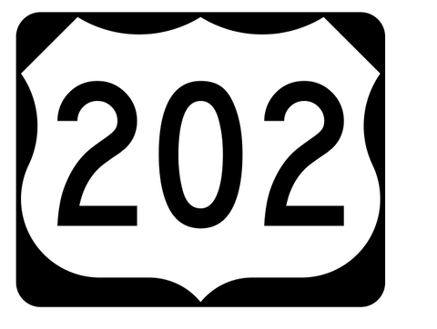 US Route 202 Sticker R2141 Highway Sign Road Sign - Winter Park Products