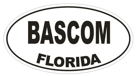 Bascom Florida Oval Bumper Sticker or Helmet Sticker D1371 Euro Oval - Winter Park Products