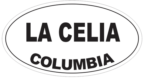 La Celia Columbia Oval Bumper Sticker or Helmet Sticker D5491