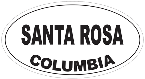 Santa Rosa Columbia Oval Bumper Sticker or Helmet Sticker D4976
