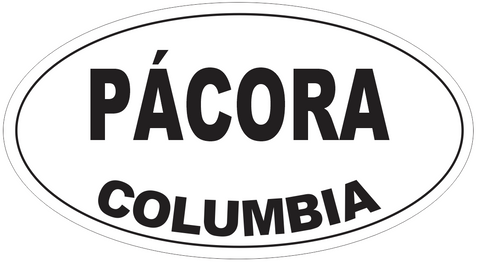 Pacora Columbia Oval Bumper Sticker or Helmet Sticker D4371