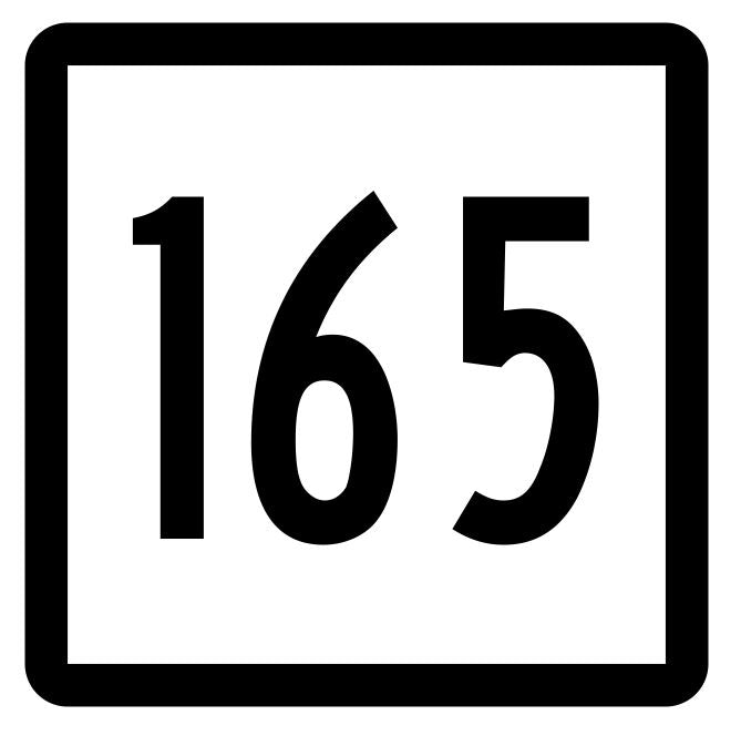 Connecticut State Highway 165 Sticker Decal R5176 Highway Route Sign