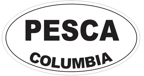 Pesca Columbia Oval Bumper Sticker or Helmet Sticker D4340