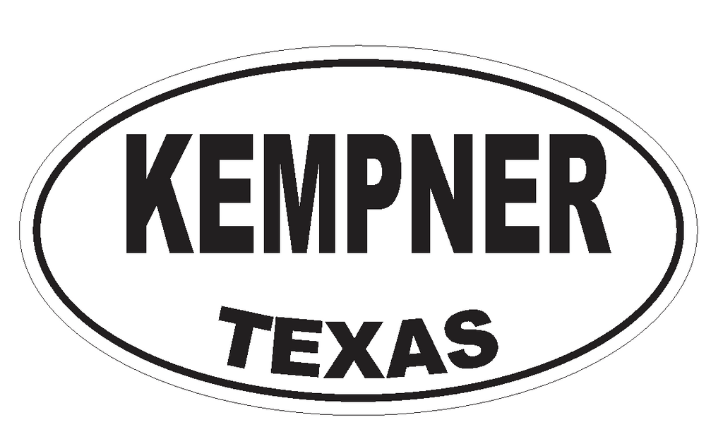 Kempner Texas Oval Bumper Sticker or Helmet Sticker D3544 Euro Oval - Winter Park Products