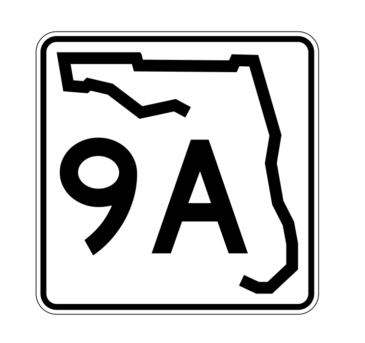 Florida State Road 9A Sticker Decal R1341 Highway Sign - Winter Park Products