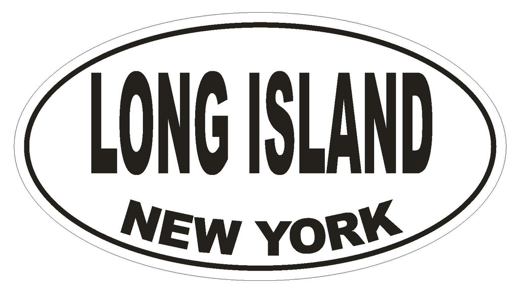 Long Island New York Oval Bumper Sticker or Helmet Sticker D1479 Euro Oval - Winter Park Products