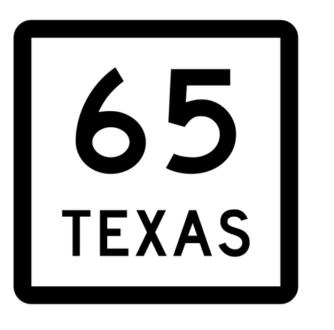Texas State Highway 65 Sticker Decal R2366 Highway Sign - Winter Park Products