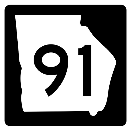 Georgia State Route 91 Sticker R3634 Highway Sign