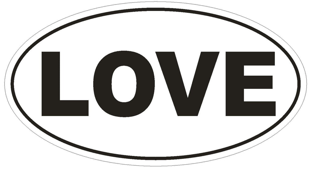 LOVE Oval Bumper Sticker or Helmet Sticker D517 Euro Oval - Winter Park Products