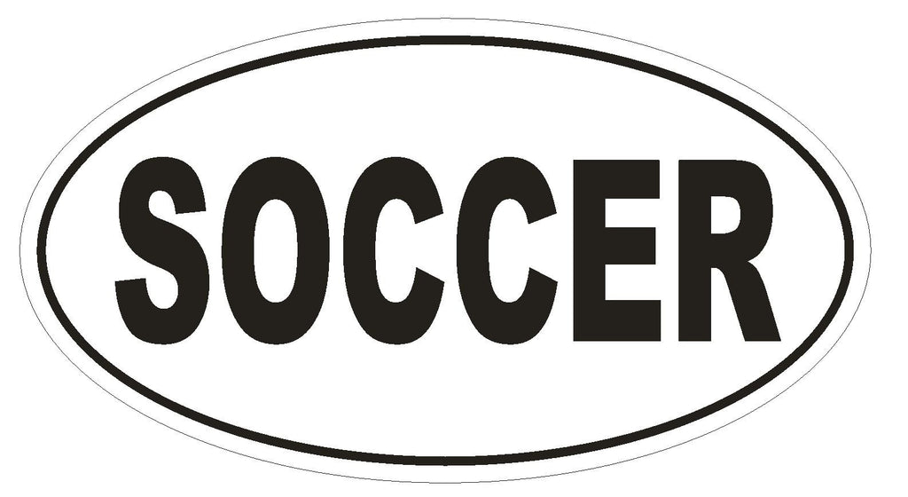 SOCCER Oval Bumper Sticker or Helmet Sticker D1817 Euro Oval - Winter Park Products