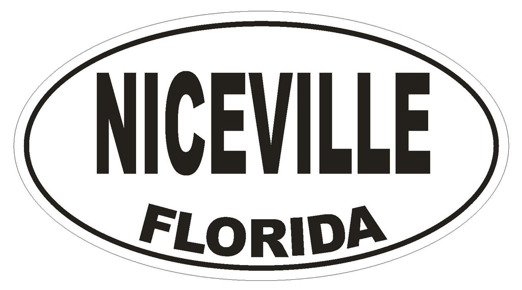 Niceville Florida Oval Bumper Sticker or Helmet Sticker D1575 Euro Oval - Winter Park Products