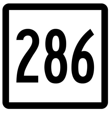 Connecticut State Route 286 Sticker Decal R5234 Highway Route Sign