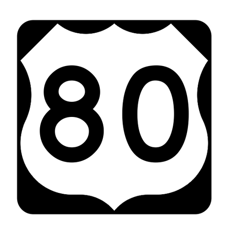 US Route 80 Sticker R1940 Highway Sign Road Sign - Winter Park Products