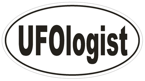 UFOlogist Oval Bumper Sticker or Helmet Sticker D1964 Euro Oval UFO Aliens - Winter Park Products