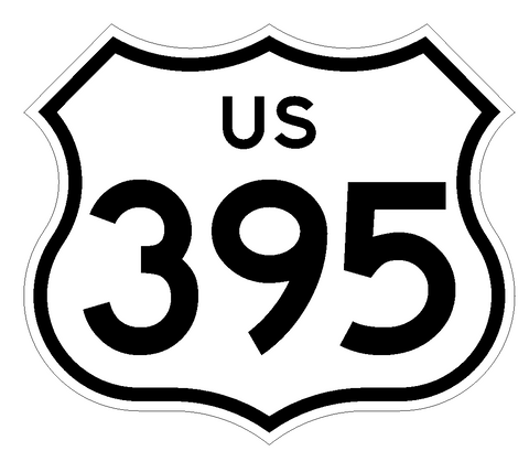 US Route 395 Sticker Decal R1036 Highway Sign Road Sign - Winter Park Products