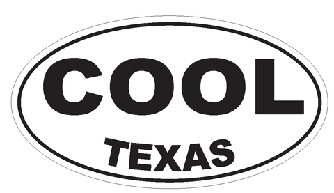 Cool Texas Oval Bumper Sticker or Helmet Sticker D3233 Euro Oval - Winter Park Products