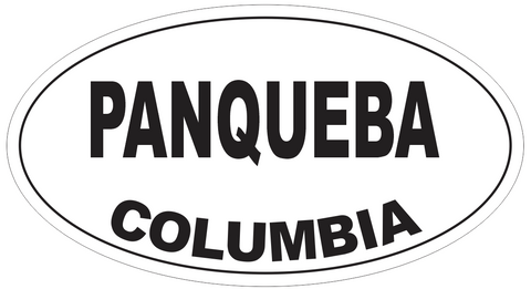Panqueba Columbia Oval Bumper Sticker or Helmet Sticker D4782
