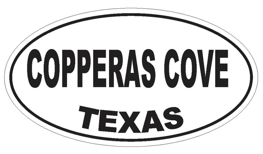Copperas Cove Texas Oval Bumper Sticker or Helmet Sticker D3291 Euro Oval - Winter Park Products