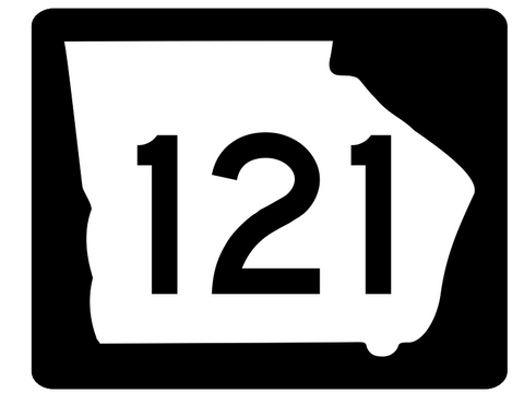 Georgia State Route 121 Sticker R3664 Highway Sign