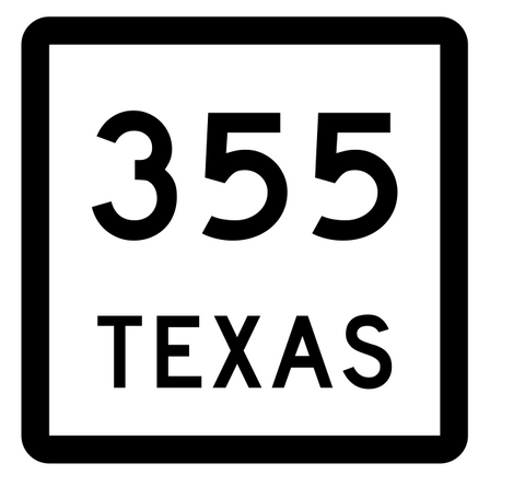 Texas State Highway 355 Sticker Decal R2650 Highway Sign