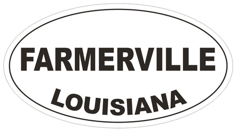 Farmerville Louisiana Oval Bumper Sticker or Helmet Sticker D3912