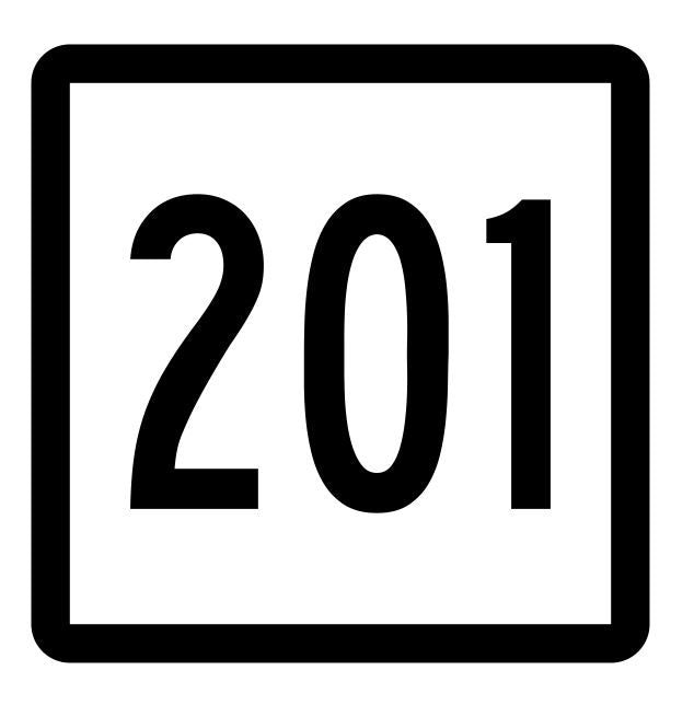 Connecticut State Highway 201 Sticker Decal R5211 Highway Route Sign