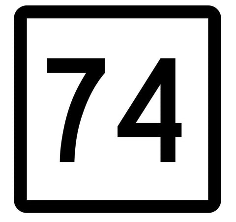Connecticut State Highway 74 Sticker Decal R5104 Highway Route Sign