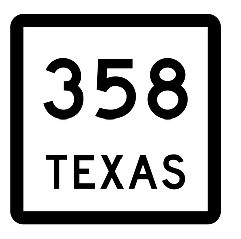 Texas State Highway 358 Sticker Decal R2653 Highway Sign