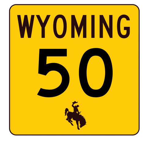 Wyoming Highway 50 Sticker R3398 Highway Sign